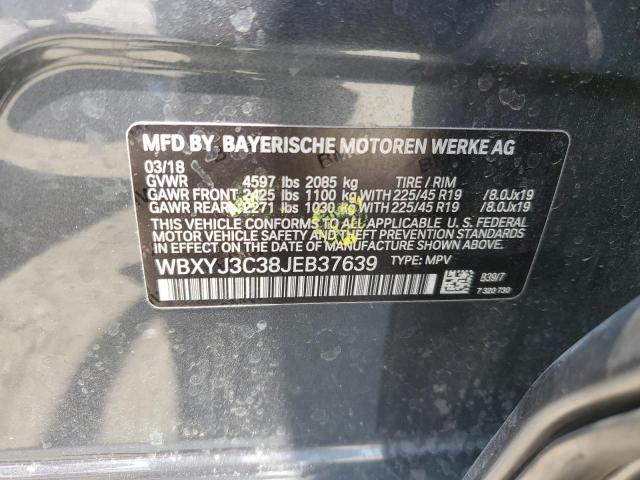 WBXYJ3C38JEB37639 - 2018 BMW X2 SDRIVE28I GRAY photo 13