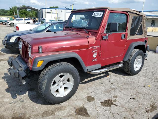 1J4FA49S0YP764219 - 2000 JEEP WRANGLER / SPORT RED photo 1