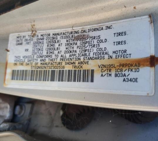 5TEGN92N73Z302516 - 2003 TOYOTA TACOMA DOUBLE CAB PRERUNNER SILVER photo 13