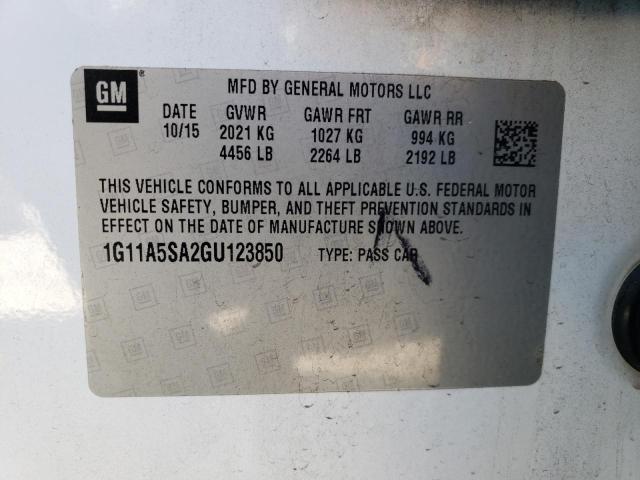 1G11A5SA2GU123850 - 2016 CHEVROLET MALIBU LIM LS თეთრი ფოტო 12