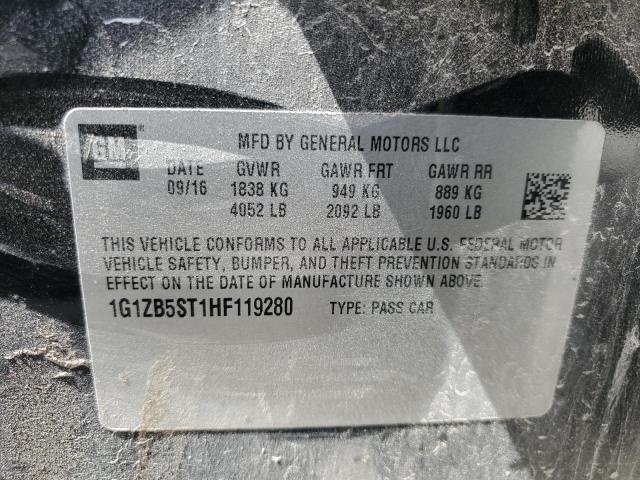 1G1ZB5ST1HF119280 - 2017 CHEVROLET MALIBU LS BLACK photo 13