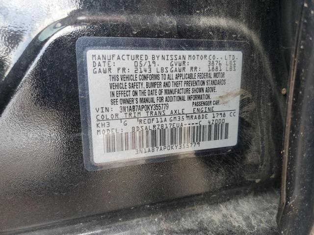3N1AB7AP0KY355779 - 2019 NISSAN SENTRA S BLACK photo 13