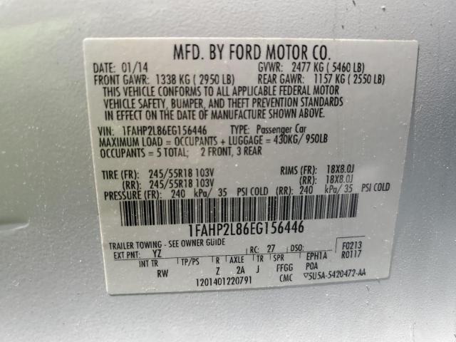 1FAHP2L86EG156446 - 2014 FORD TAURUS POLICE INTERCEPTOR WHITE photo 12