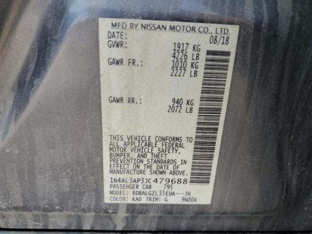 1N4AL3AP3JC479688 - 2018 NISSAN ALTIMA 2.5 GRAY photo 12