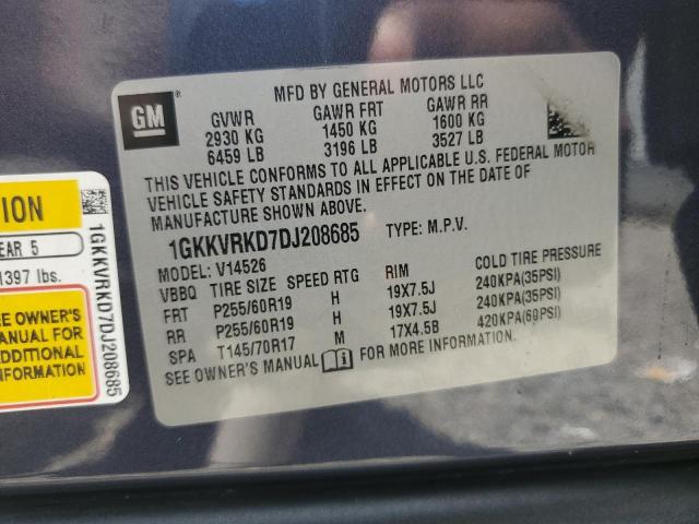 1GKKVRKD7DJ208685 - 2013 GMC ACADIA SLT-1 石墨色 照片 14