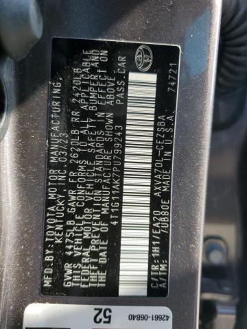 4T1G11AK7PU799243 - 2023 TOYOTA CAMRY SE NIGHT SHADE GRAY photo 12