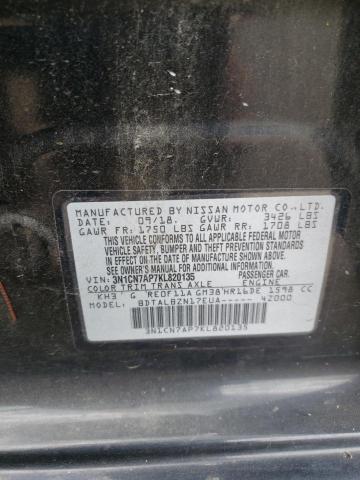 3N1CN7AP7KL820135 - 2019 NISSAN VERSA S Siyah fotoğraf 12