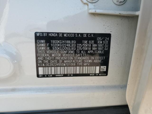 3CZRZ2H55SM701068 - 2025 HONDA HR-V SPORT WHITE photo 12
