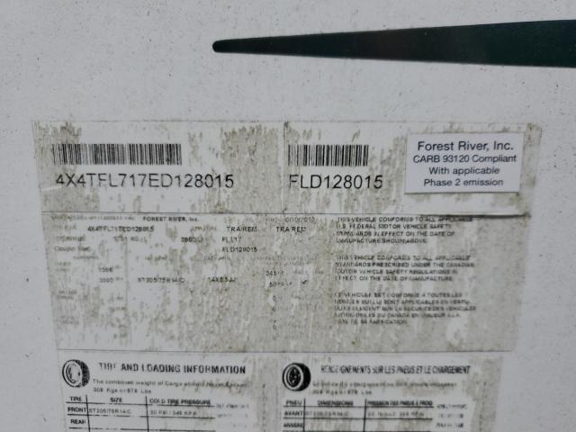 4X4TFL717ED128015 - 2014 FOREST RIVER FLAGSTAFF SHAMROCK 1 WHITE photo 10
