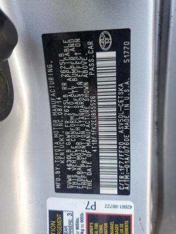 4T1BF1FK2EU855526 - 2014 TOYOTA CAMRY L SILVER photo 12