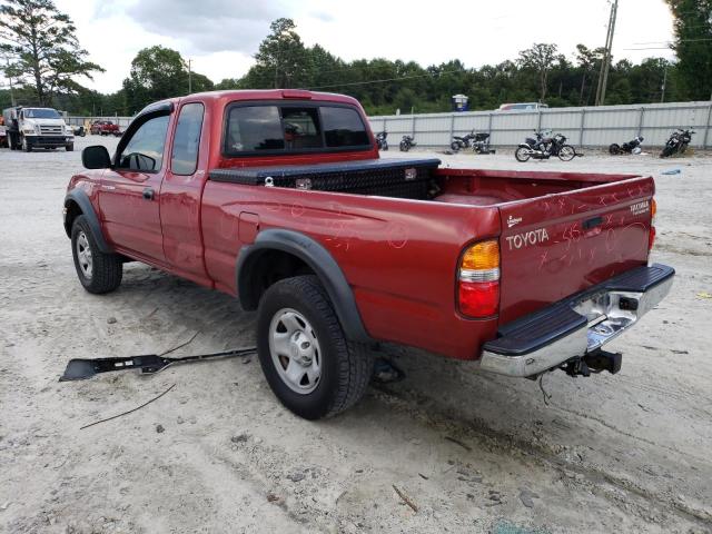 5TESN92N02Z108788 - 2002 TOYOTA TACOMA XTRACAB PRERUNNER წითელი ფოტო 2