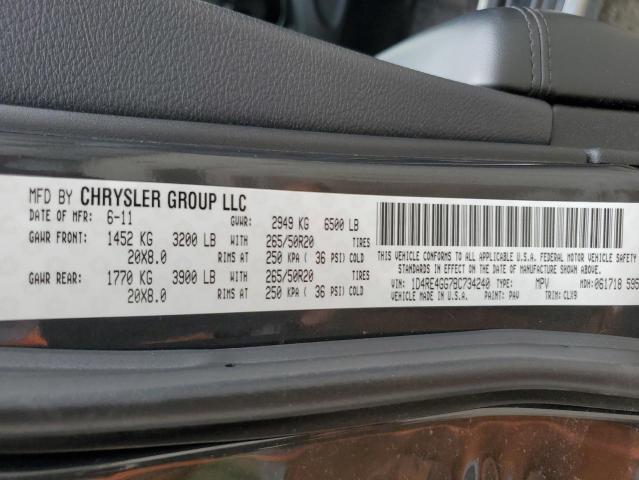 1D4RE4GG7BC734240 - 2011 DODGE DURANGO CREW GRAY photo 14