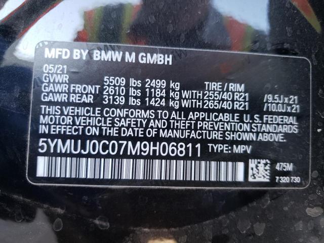 5YMUJ0C07M9H06811 - 2021 BMW X4 M COMPETITION BLACK photo 10