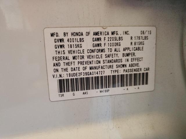 19UDE2F39GA014727 - 2016 ACURA ILX BASE WATCH PLUS WHITE photo 12