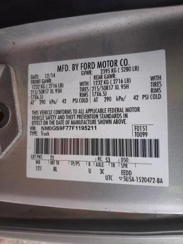 NM0GS9F77F1195211 - 2015 FORD TRANSIT CO XLT SILVER photo 10