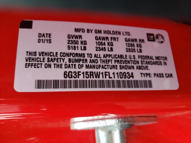 6G3F15RW1FL110934 - 2015 CHEVROLET SS RED photo 12