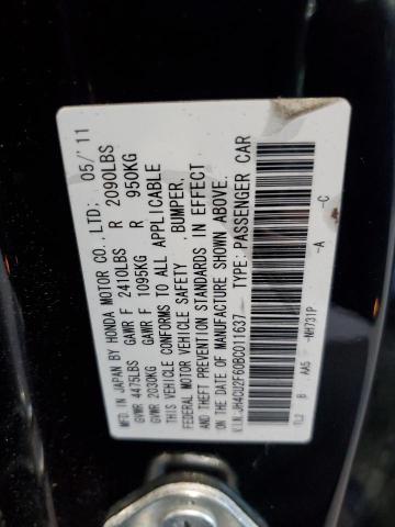 JH4CU2F60BC011637 - 2011 ACURA TSX BLACK photo 12