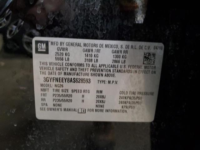 3GYFNEEY8AS628593 - 2010 CADILLAC SRX PERFORMANCE COLLECTION Czarny zdjęcie 12