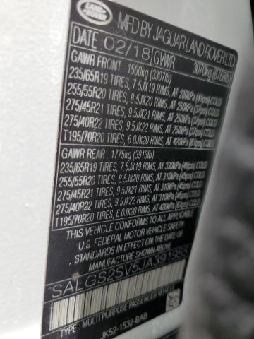 SALGS2SV5JA391955 - 2018 LAND ROVER RANGE ROVE HSE WHITE photo 13