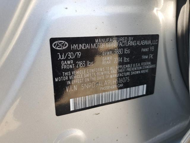 5NPD94LA9LH516075 - 2020 HYUNDAI ELANTRA ECO SILVER photo 13