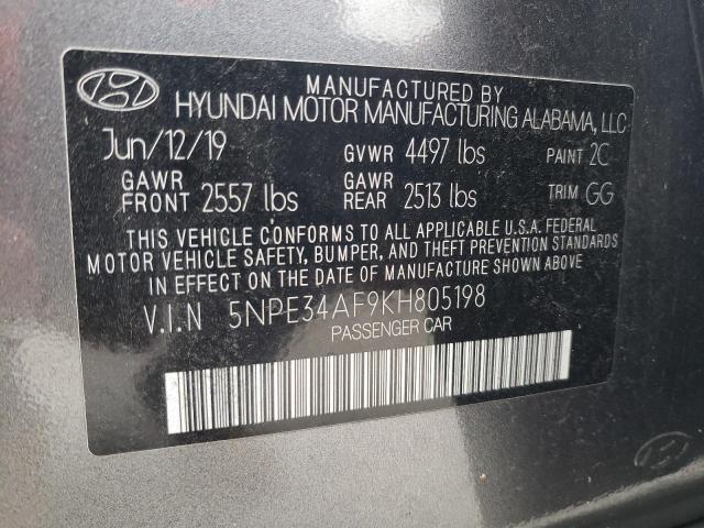 5NPE34AF9KH805198 - 2019 HYUNDAI SONATA LIMITED BURGUNDY photo 14