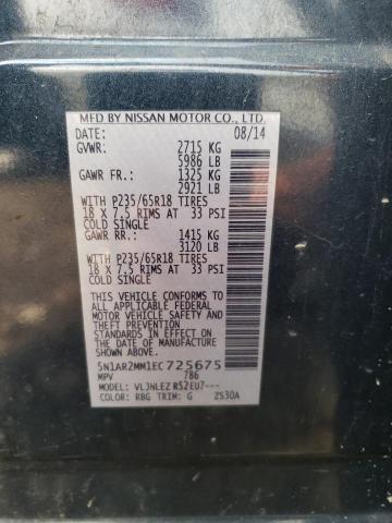 5N1AR2MM1EC725675 - 2014 NISSAN PATHFINDER S BLUE photo 13