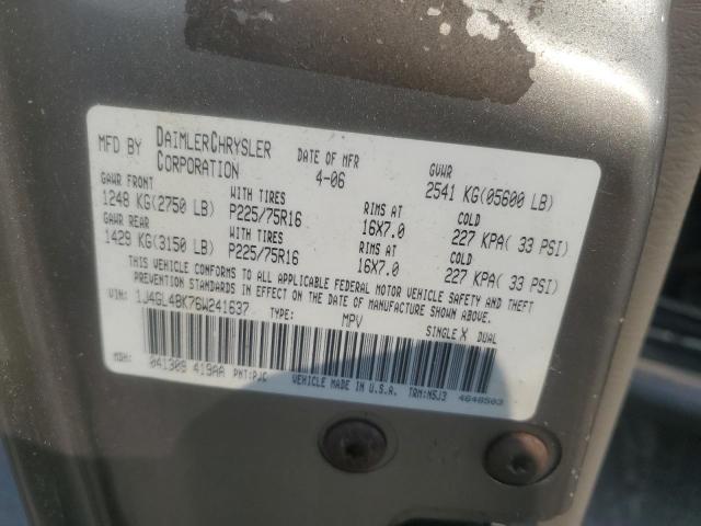1J4GL48K76W241637 - 2006 JEEP LIBERTY SPORT თაფლისფერი ფოტო 13