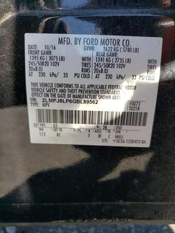 2LMPJ8LP6GBL89562 - 2016 LINCOLN MKX RESERVE Qara foto 13