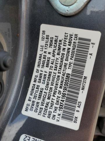 19XFA16619E005589 - 2009 HONDA CIVIC LX-S فضي صورة 12