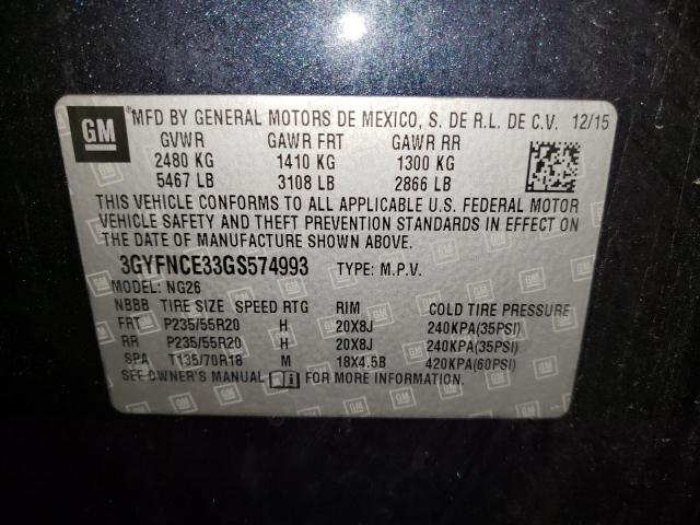 3GYFNCE33GS574993 - 2016 CADILLAC SRX PERFORMANCE COLLECTION Қара фото 13