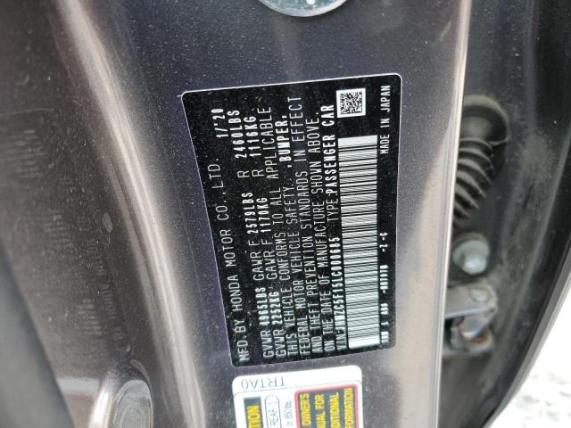 JHMZC5F15LC000685 - 2020 HONDA CLARITY GRAY photo 12