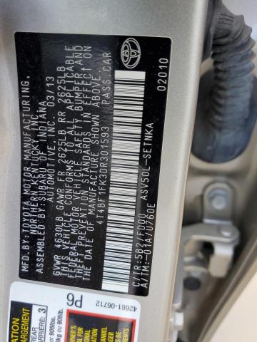 4T4BF1FK3DR301593 - 2013 TOYOTA CAMRY L TAN photo 13