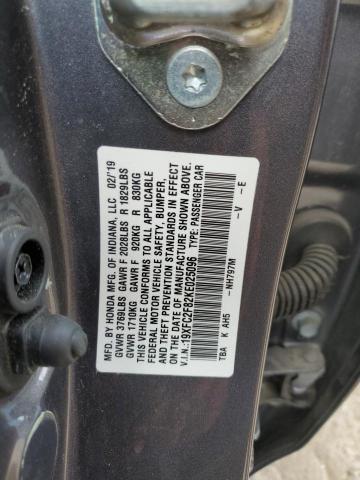 19XFC2F82KE025096 - 2019 HONDA CIVIC SPORT 银色 照片 12