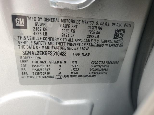 3GNAL2EK6FS516423 - 2015 CHEVROLET CAPTIVA LS 银色 照片 13