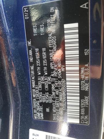 5TDGZRAH8MS050287 - 2021 TOYOTA HIGHLANDER XLE 蓝色 照片 13