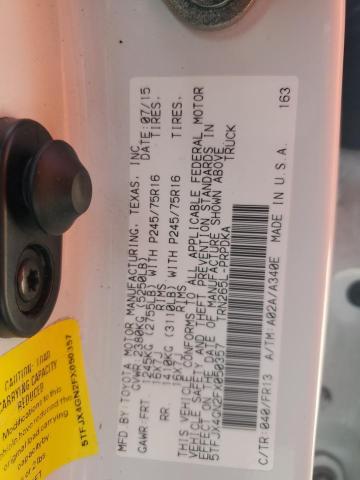 5TFJX4GN2FX050357 - 2015 TOYOTA TACOMA DOUBLE CAB PRERUNNER WHITE photo 12