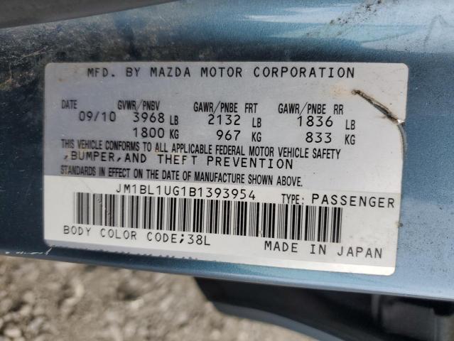 JM1BL1UG1B1393954 - 2011 MAZDA 3 I BLUE photo 12