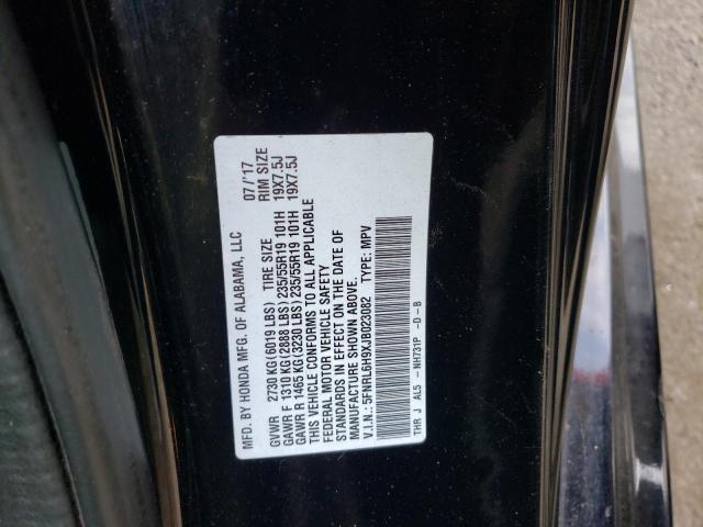 5FNRL6H9XJB023082 - 2018 HONDA ODYSSEY ELITE Negro foto 14