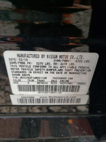 JN1CV6AP1AM201108 - 2010 INFINITI G37 BASE BLACK photo 12