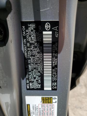 JTDKB22U740064704 - 2004 TOYOTA PRIUS 银色 照片 13