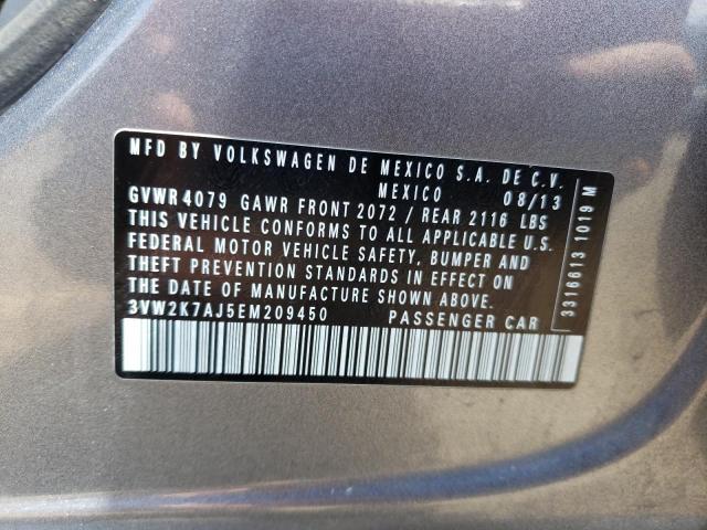 3VW2K7AJ5EM209450 - 2014 VOLKSWAGEN JETTA BASE 灰色 照片 12
