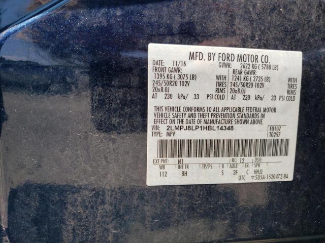 2LMPJ8LP1HBL14348 - 2017 LINCOLN MKX RESERVE Mavi foto 12