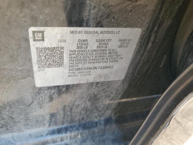 1G1BE5SM2K7118903 - 2019 CHEVROLET CRUZE LT Schwarz Foto 12