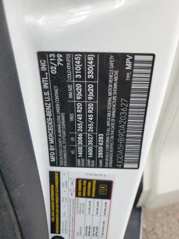 4JGDA5HB9DA203627 - 2013 MERCEDES-BENZ ML 350 4MATIC WHITE photo 13