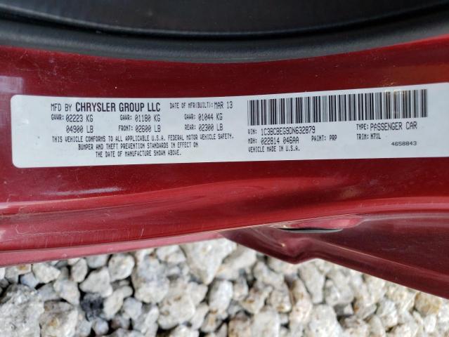 1C3BCBEG9DN632879 - 2013 CHRYSLER 200 TOURING RED photo 12