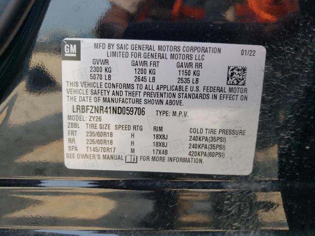 LRBFZNR41ND059706 - 2022 BUICK ENVISION ESSENCE أسود صورة 12