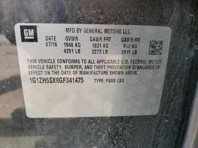 1G1ZH5SX8GF341475 - 2016 CHEVROLET MALIBU PREMIER CHARCOAL photo 12