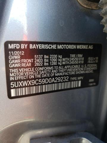 5UXWX9C59D0A29232 - 2013 BMW X3 XDRIVE28I GRAY photo 10