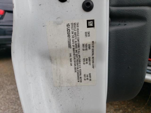 1G1JC524917339897 - 2001 CHEVROLET CAVALIER BASE WHITE photo 12