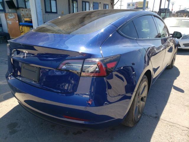 5YJ3E1EAXMF046173 - 2021 TESLA MODEL 3 BLUE photo 4